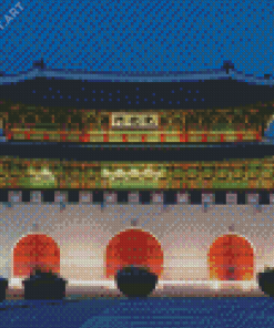 Chinese Palace By Night Diamond Painting