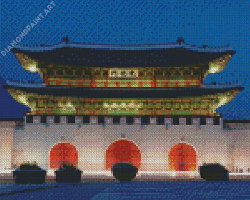 Chinese Palace By Night Diamond Painting