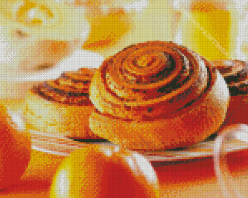 Cinnamon Rolls With Orange Diamond Painting