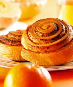 Cinnamon Rolls With Orange Diamond Painting