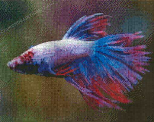 Colorful Purple Betta Fish Diamond Painting