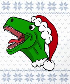 Dinosaur With Hat Christmas Diamond Painting