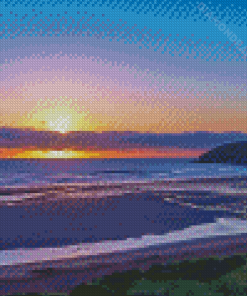 Croyde Beach At Sunset Diamond Painting