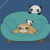 Cute Panda And Sloth Diamond Painting