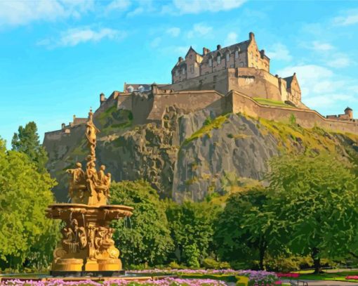 Edinburgh Castle Scotland Diamond Painting