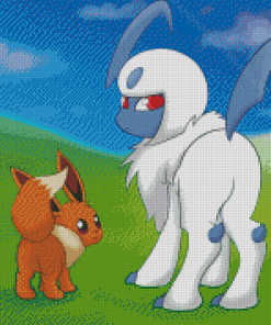 Eevee With Apsol Pokemon Diamond Painting