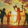 Family Beach At Sunset Diamond Painting