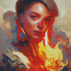 Fire Woman Diamond Painting