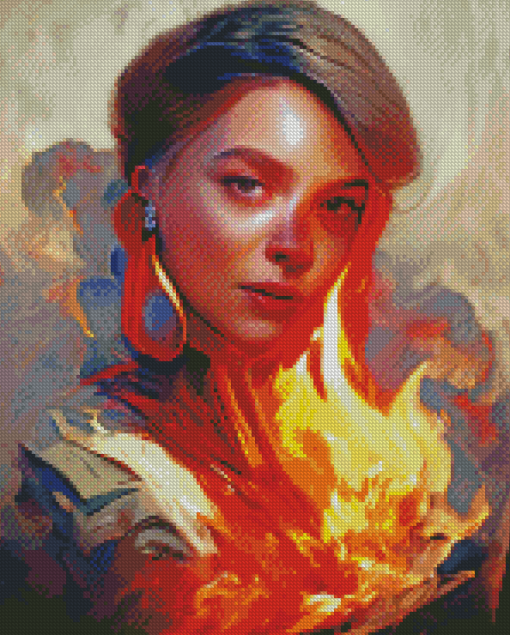 Fire Woman Diamond Painting