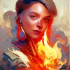 Fire Woman Diamond Painting