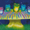 Frogs On Mushrooms Diamond Painting