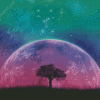 Galaxy Moon Tree Diamond Painting