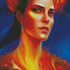 Girl On Fire Diamond Painting