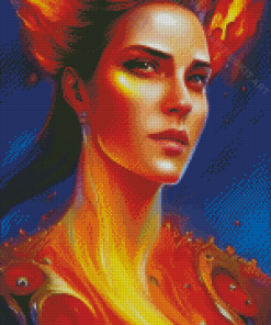 Girl On Fire Diamond Painting