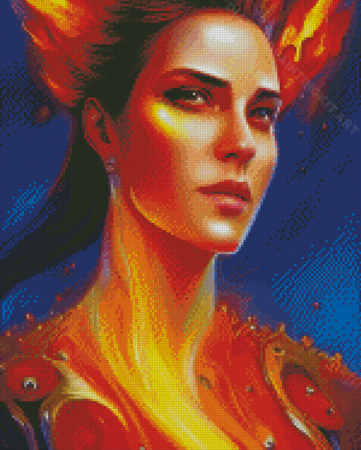 Girl On Fire Diamond Painting