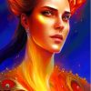 Girl On Fire Diamond Painting