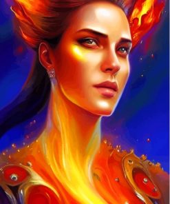 Girl On Fire Diamond Painting