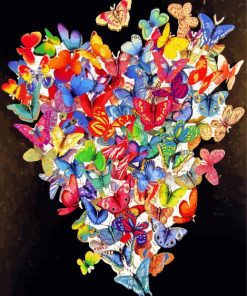 Heart Shape Butterflies Diamond Painting