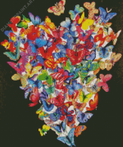 Heart Shape Butterflies Diamond Painting