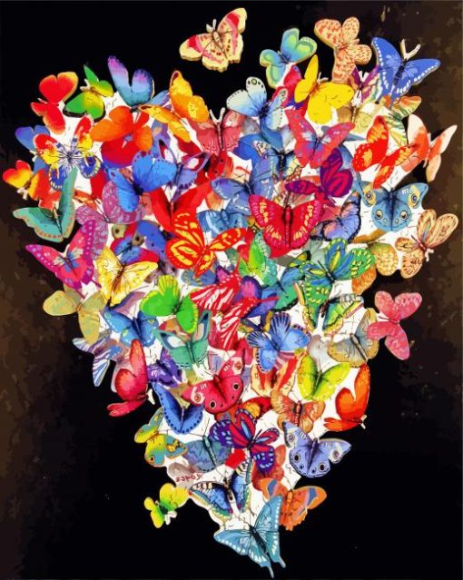 Heart Shape Butterflies Diamond Painting