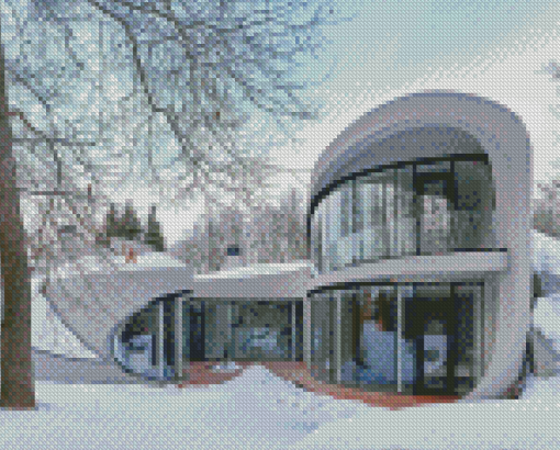 House In Winter Landscape Diamond Painting