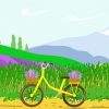 Illustration Bike In Field Diamond Painting