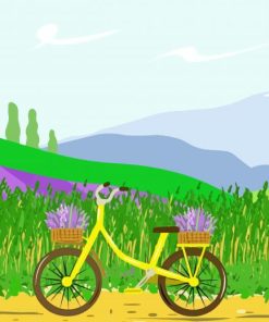 Illustration Bike In Field Diamond Painting