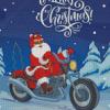 Santa With Motorcycle Diamond Painting