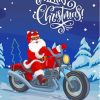 Santa With Motorcycle Diamond Painting