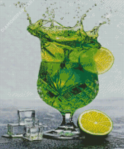 Lime Splash Drink Diamond Painting