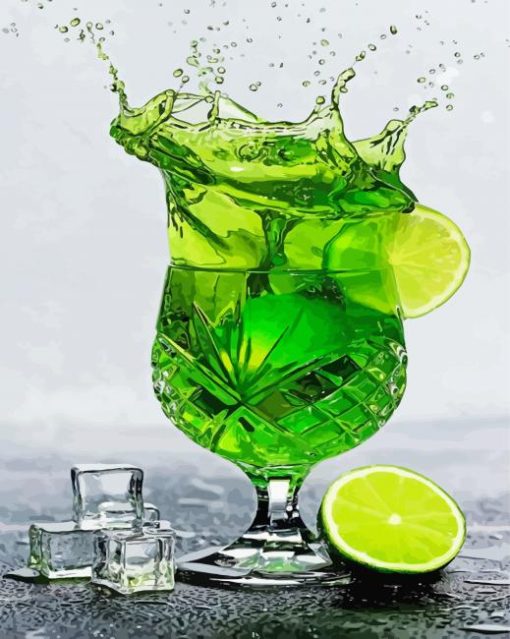 Lime Splash Drink Diamond Painting