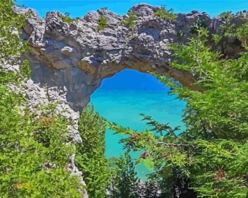 Mackinac Island Arch Diamond Painting