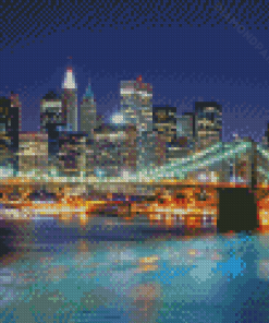 Manhattan Lights By Night Diamond Painting