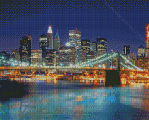 Manhattan Lights By Night Diamond Painting