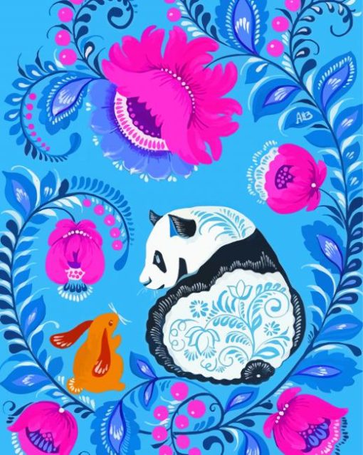 Petrykivka Panda Diamond Painting