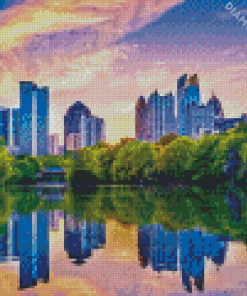 Piedmont Park Water Reflection Diamond Painting