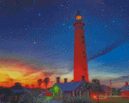 Ponce De Leon Lighthouse At Sunset Diamond Painting