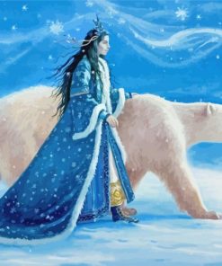 Princess And Bear Diamond Painting