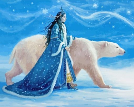 Princess And Bear Diamond Painting