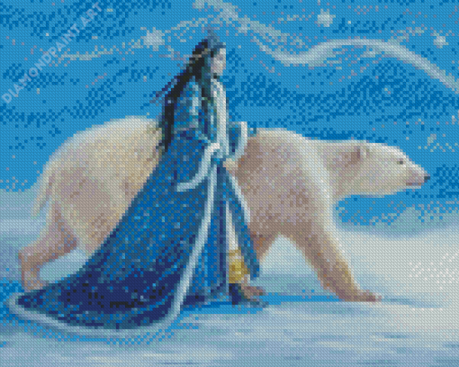 Princess And Bear Diamond Painting