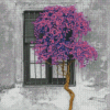 Purple Tree Window Diamond Painting