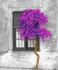 Purple Tree Window Diamond Painting