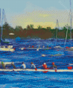 Rowers In The Sea Diamond Painting