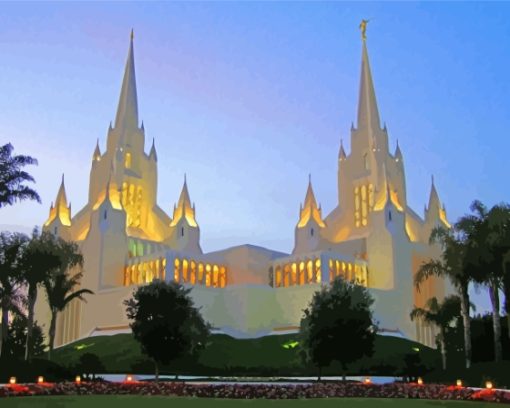 San Diego Temple Diamond Painting