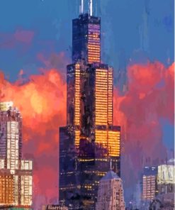 Sears Tower Chicago Art Diamond Painting