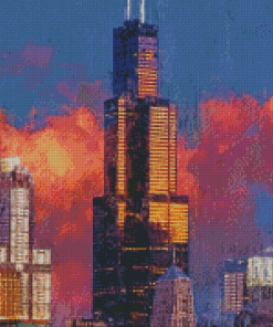 Sears Tower Chicago Art Diamond Painting