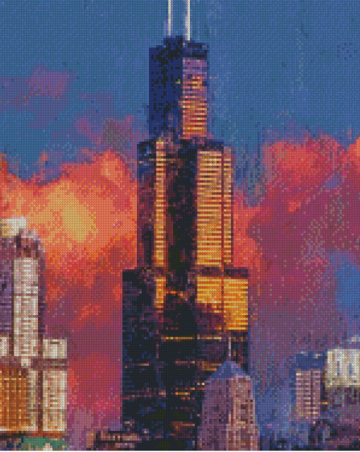 Sears Tower Chicago Art Diamond Painting