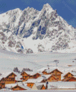 Ski Resort Alpe Dhuez France Diamond Painting