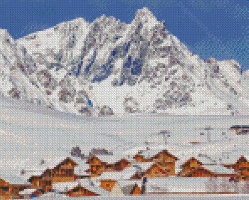 Ski Resort Alpe Dhuez France Diamond Painting