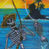 Skull Fishing In Hawaii Diamond Painting